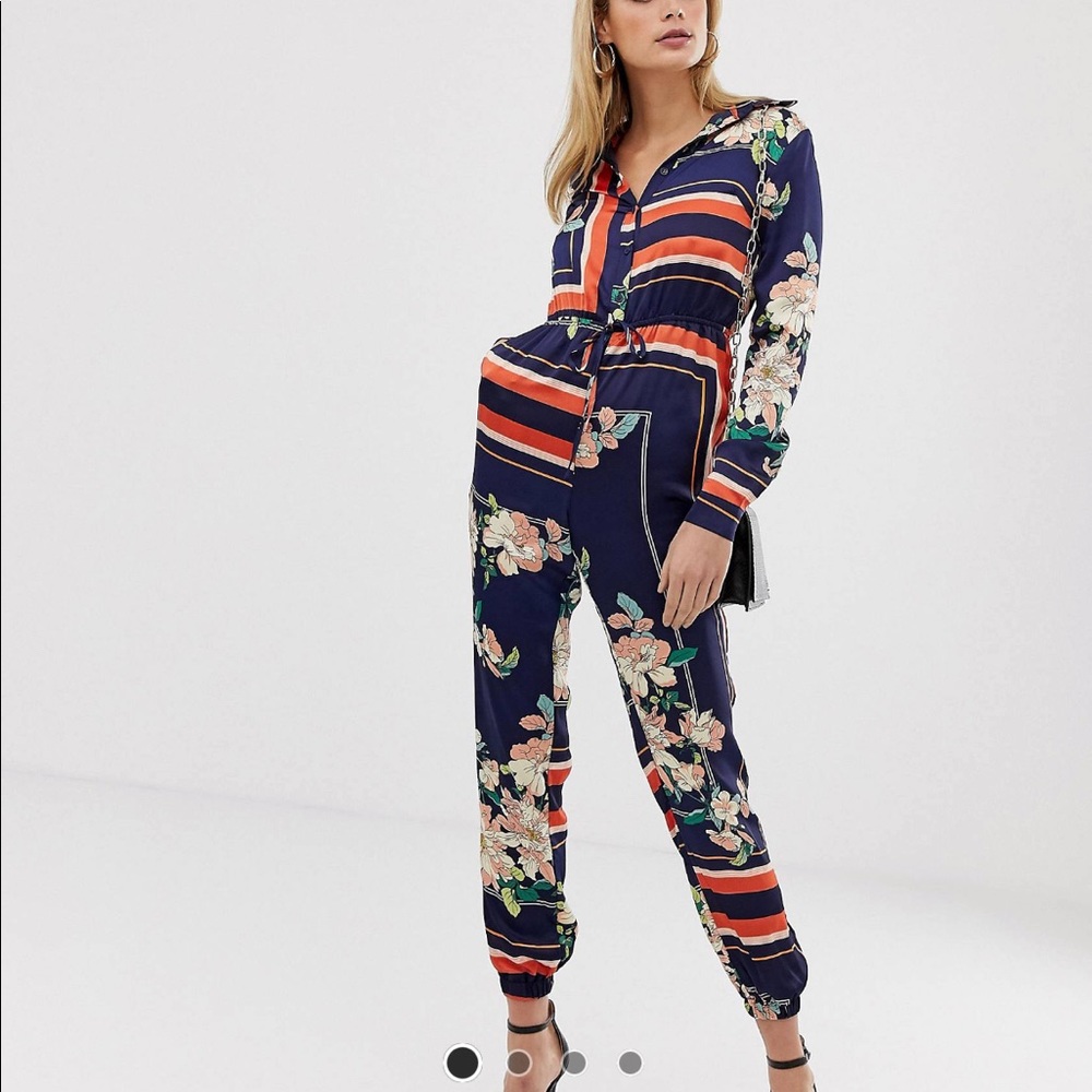 Missguided Tall Floral Print Jumpsuit